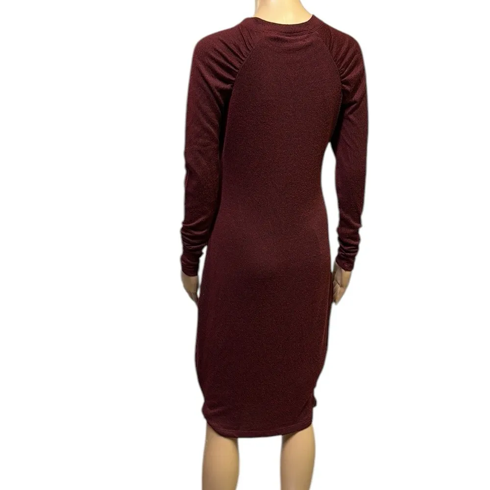 Motherhood Maternity Heather Burgundy Hacci Knit Long Sleeve Dress Womens Small Black Size undefined - Image 2