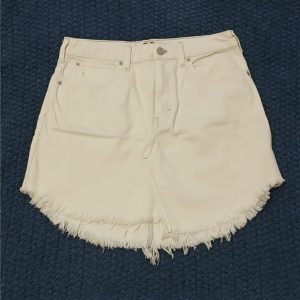 We The Free Bailey Denim Jeans Cut Off Skirt Sz 28 Ivory Western Coastal Cowgirl - Image 3