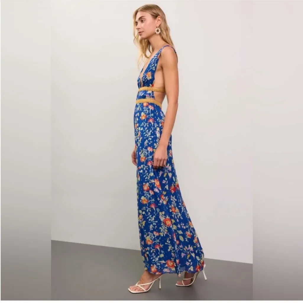 Rixo Charlotte Dress Blue - Image 2