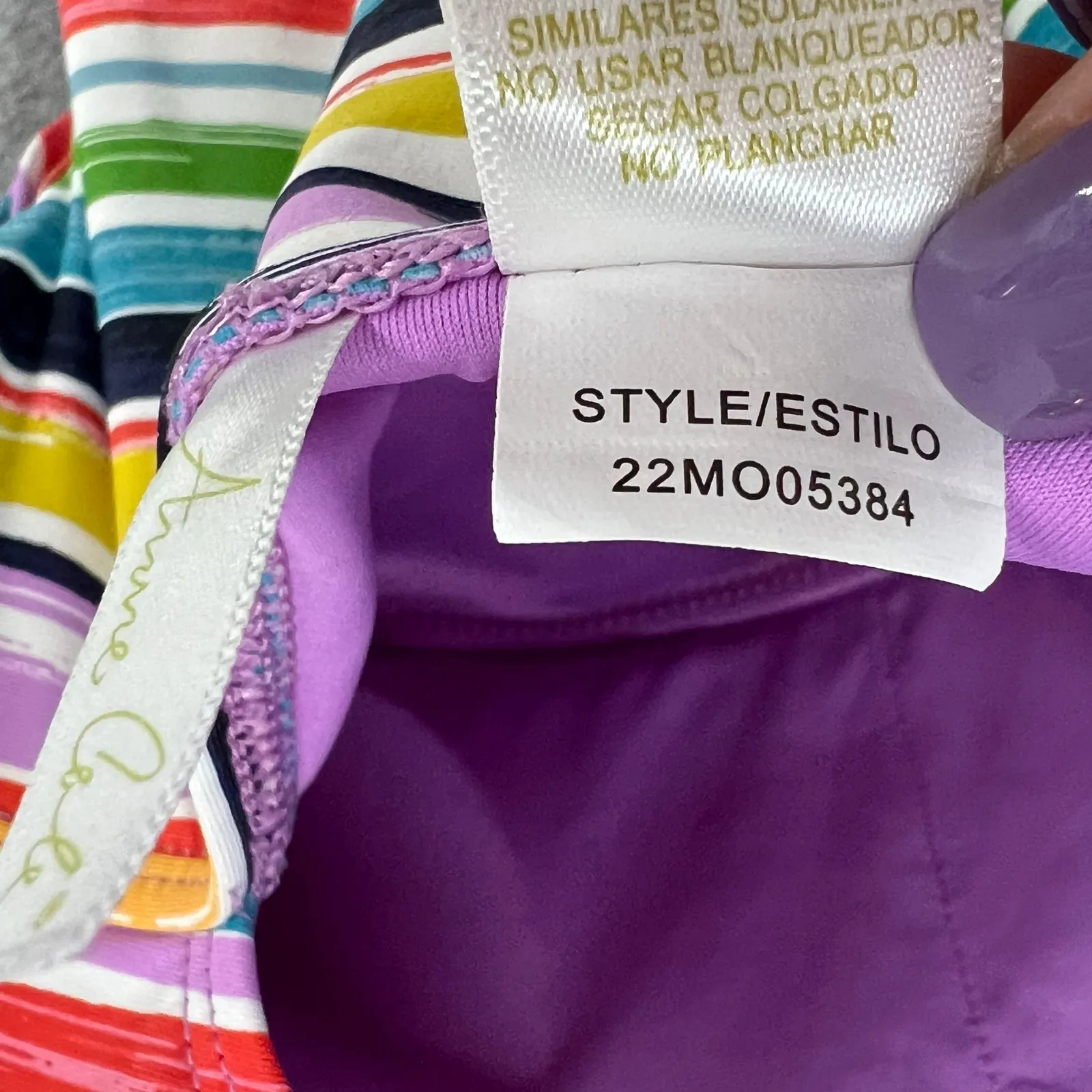 Anne Cole Swimsuit Womens 8 Rainbow Stripe One Piece Adjustable Flattering UPF50 - Image 15