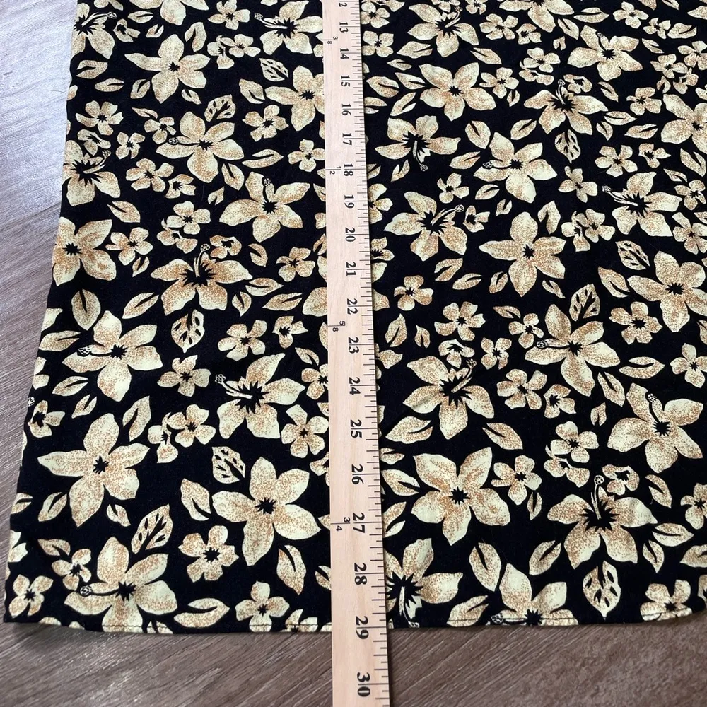 Pacific Connections Floral Wrap Skirt Swim Coverup Black Yellow ~ One Size Size undefined - Image 13