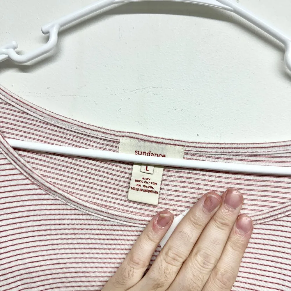 Sundance Women's Catalog Princess Ruched Striped Long Sleeve Top Size Large - Image 2