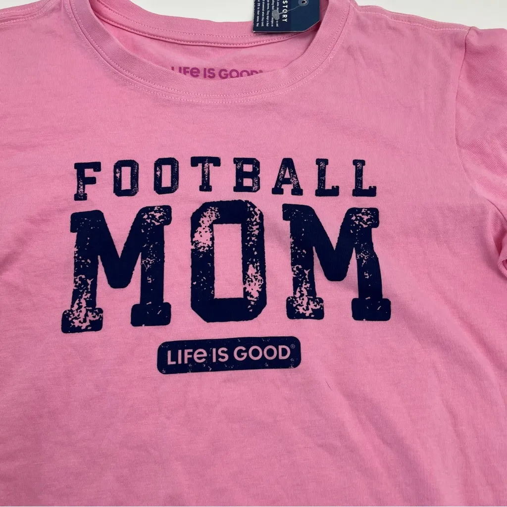 Life is Good Football Mom Womens Size Small Pink Long Sleeve‎ Crusher Shirt NEW - Image 4