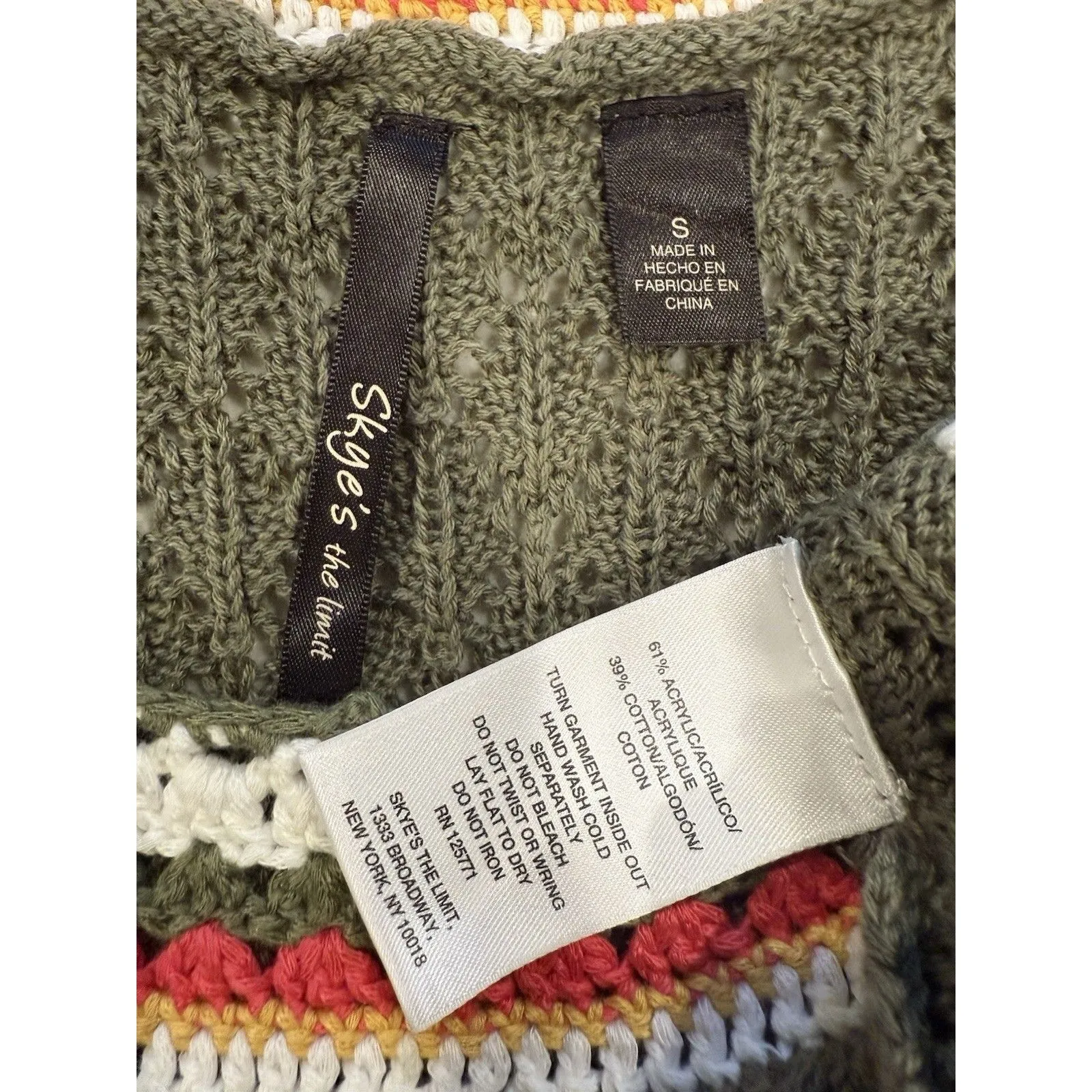 NEW Skyes The Limit Crochet Dress Women Small Cover Up Boho Travel Indie Cottage Green - Image 3