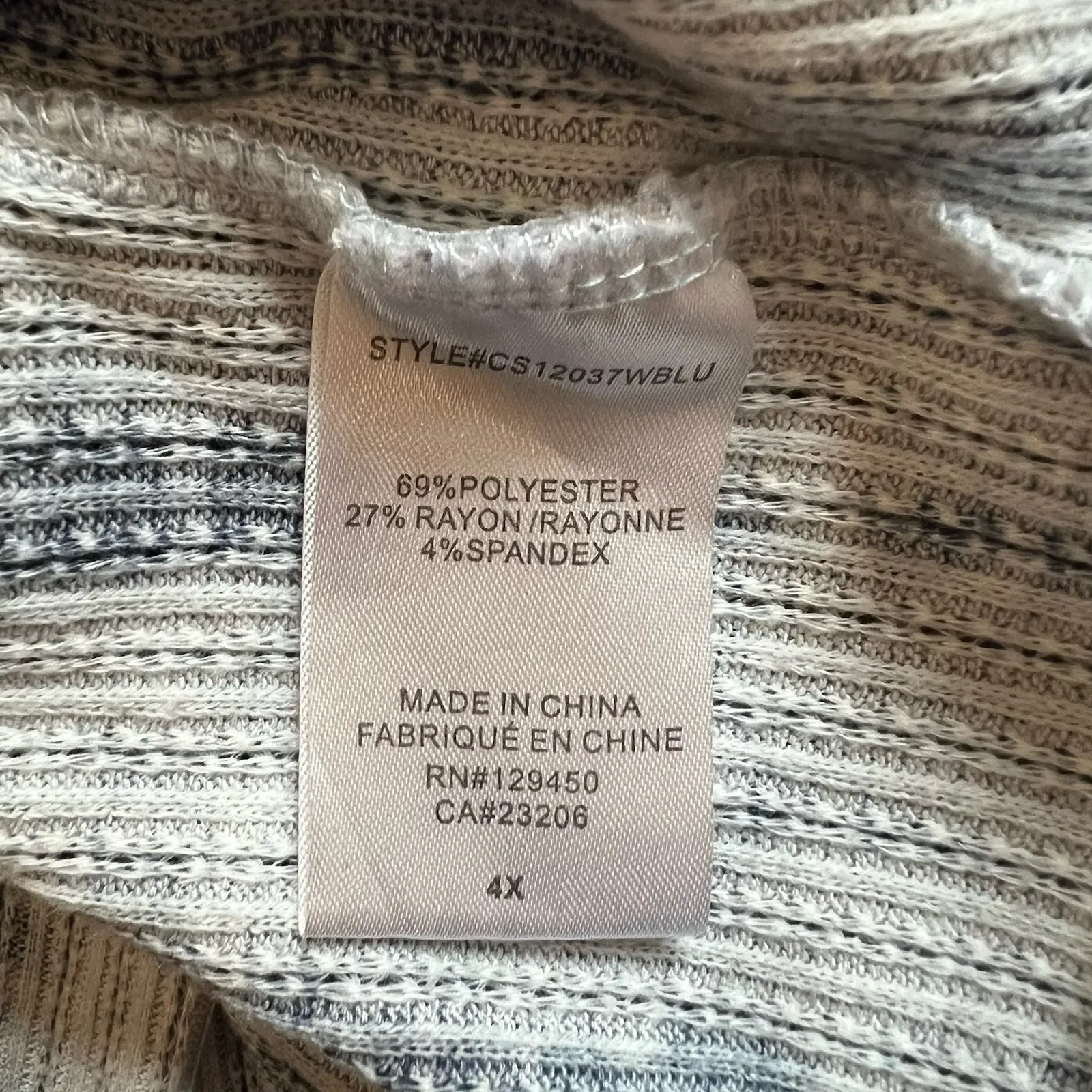 Como Blu‎ Blue Tie Dye Knit Top Ruffle Boho Hippie Beach Size 4X - Image 7