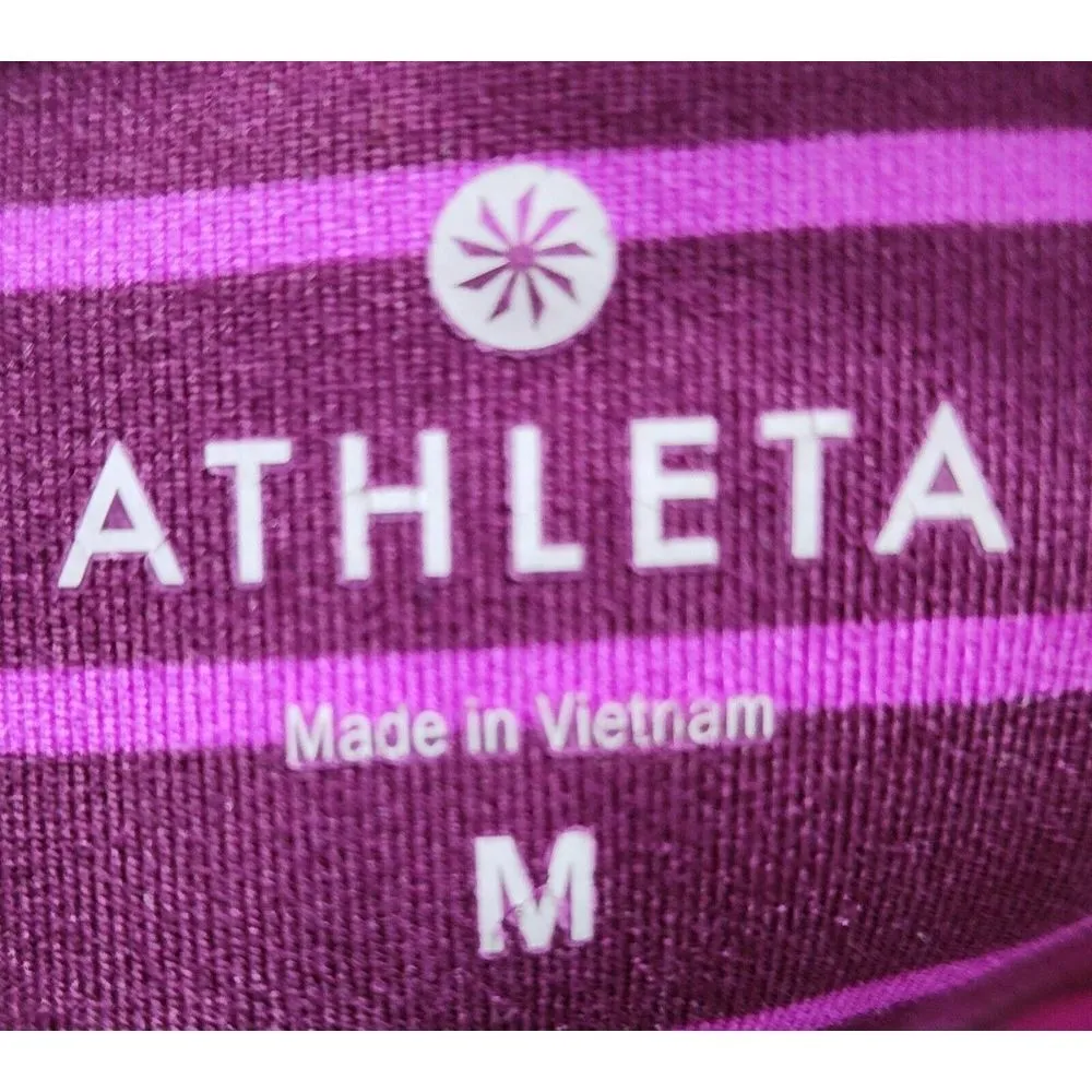 Athleta  Womens Leggings Medium Purple‎ Stripes - Image 3