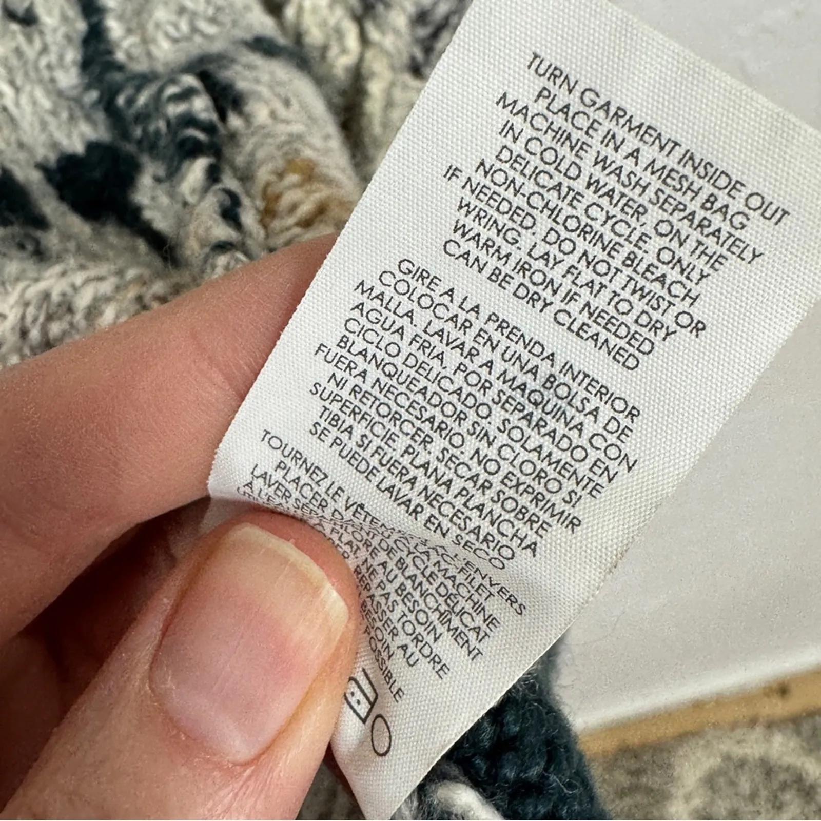 Cabi Blue Grey Shetland Fringe Cardigan Sweater Womens XS Boho Cozy Duster - Image 7