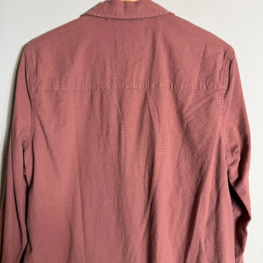 Abercrombie & Fitch Long Sleeve Button Down Collared Shirt Dress Women's XLT Red - Image 11