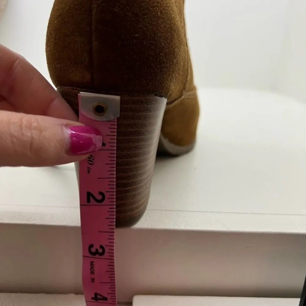 Sporto brown leather lace up chunky heel ankle booties round toe Y2K size 8.5 - Image 6