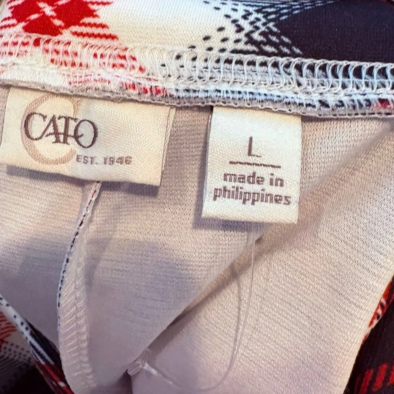 Cato Red And Blue Plaid Ponte Knit‎ Leggings Size Large - Image 5