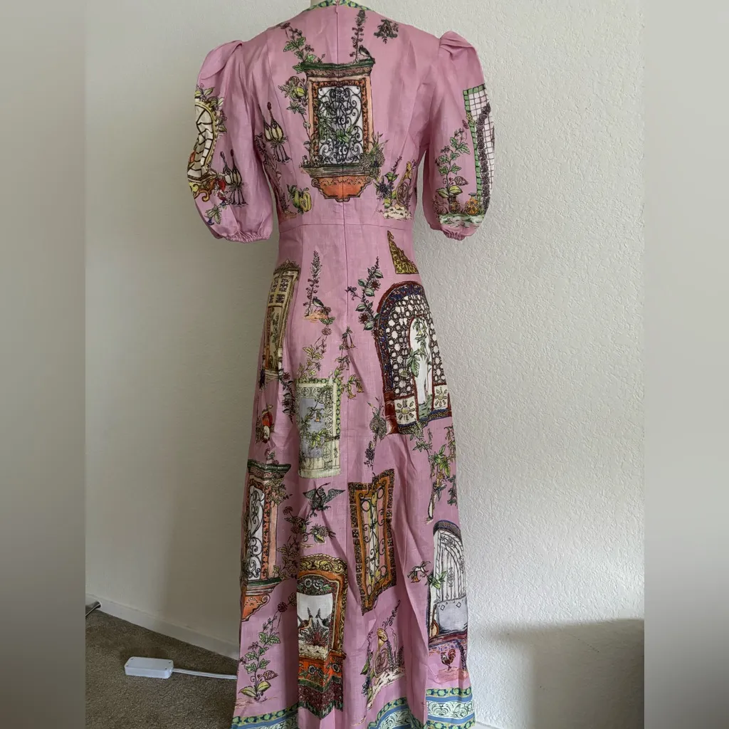NWOT Alemais Elegant Pink Printed Maxi Dress Size 4 - Image 14