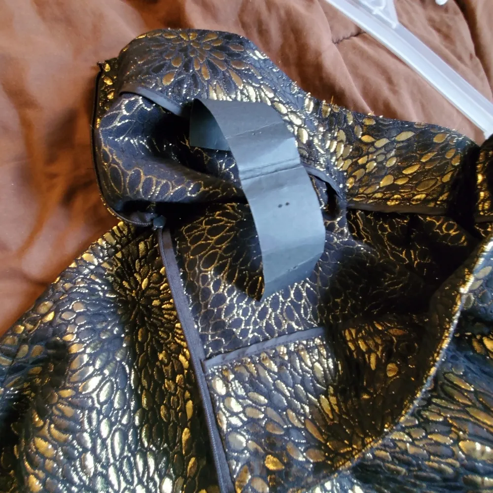 🔥SALE🔥NWT! Lane Bryant Gold Floral Leaf Print Burst Plus Sized Jacquard Skirt - Image 8