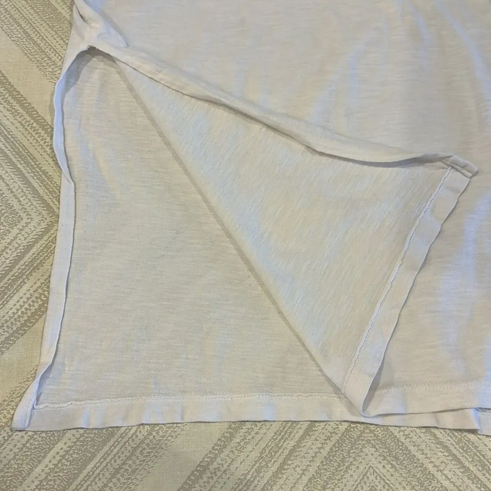LNA Women’s Double Side Slit White T-Shirt: Size S - Image 2