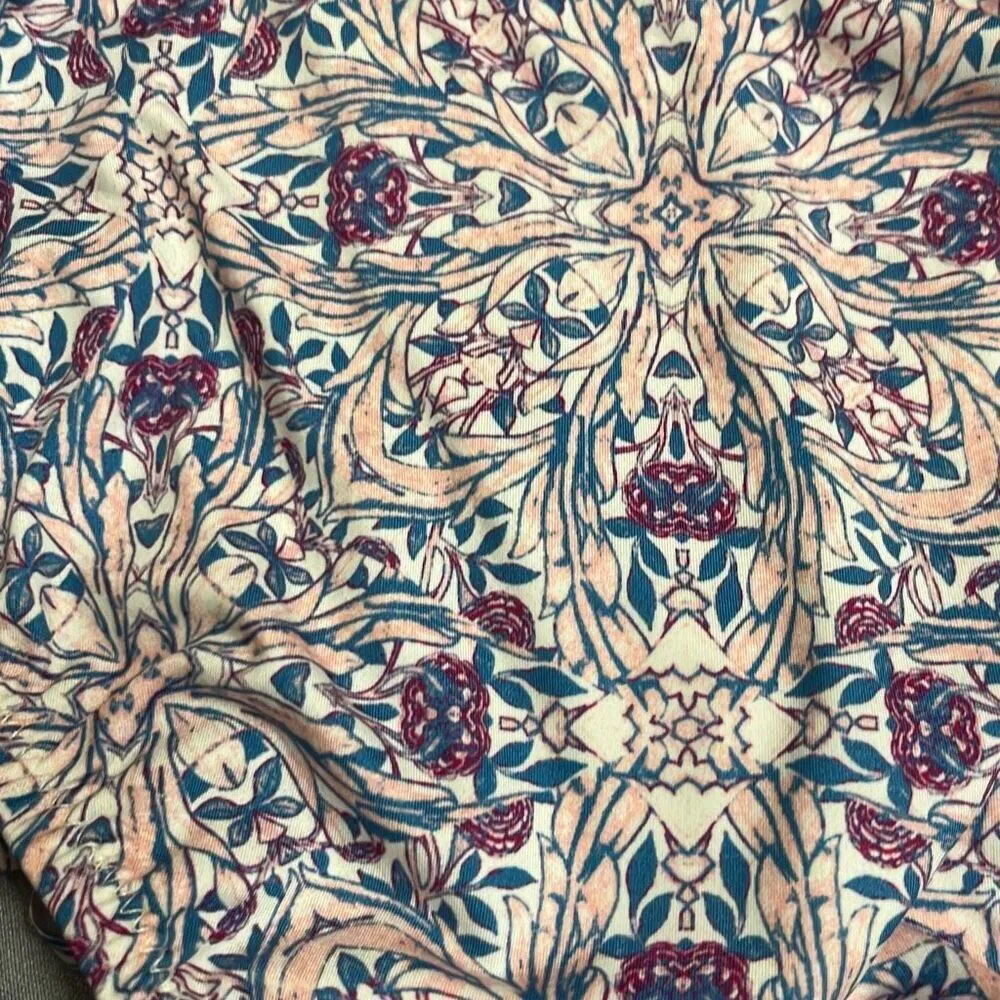 Eberjey Marimar Gisele Swimwear String Bikini Bottoms Cream Red Floral Large NWT - Image 4