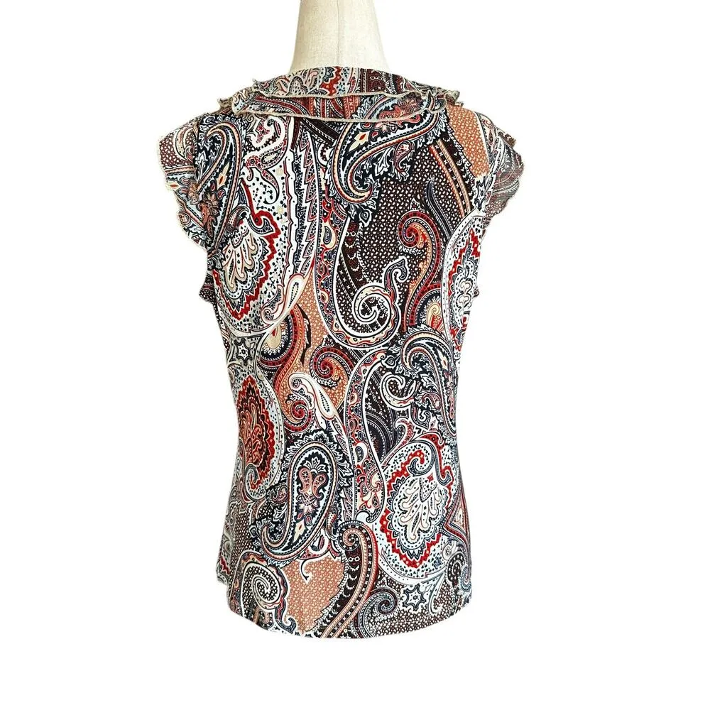 Tommy Hilfiger Multicolor Paisley Blouse Women Size Medium | 49-35 - Image 2