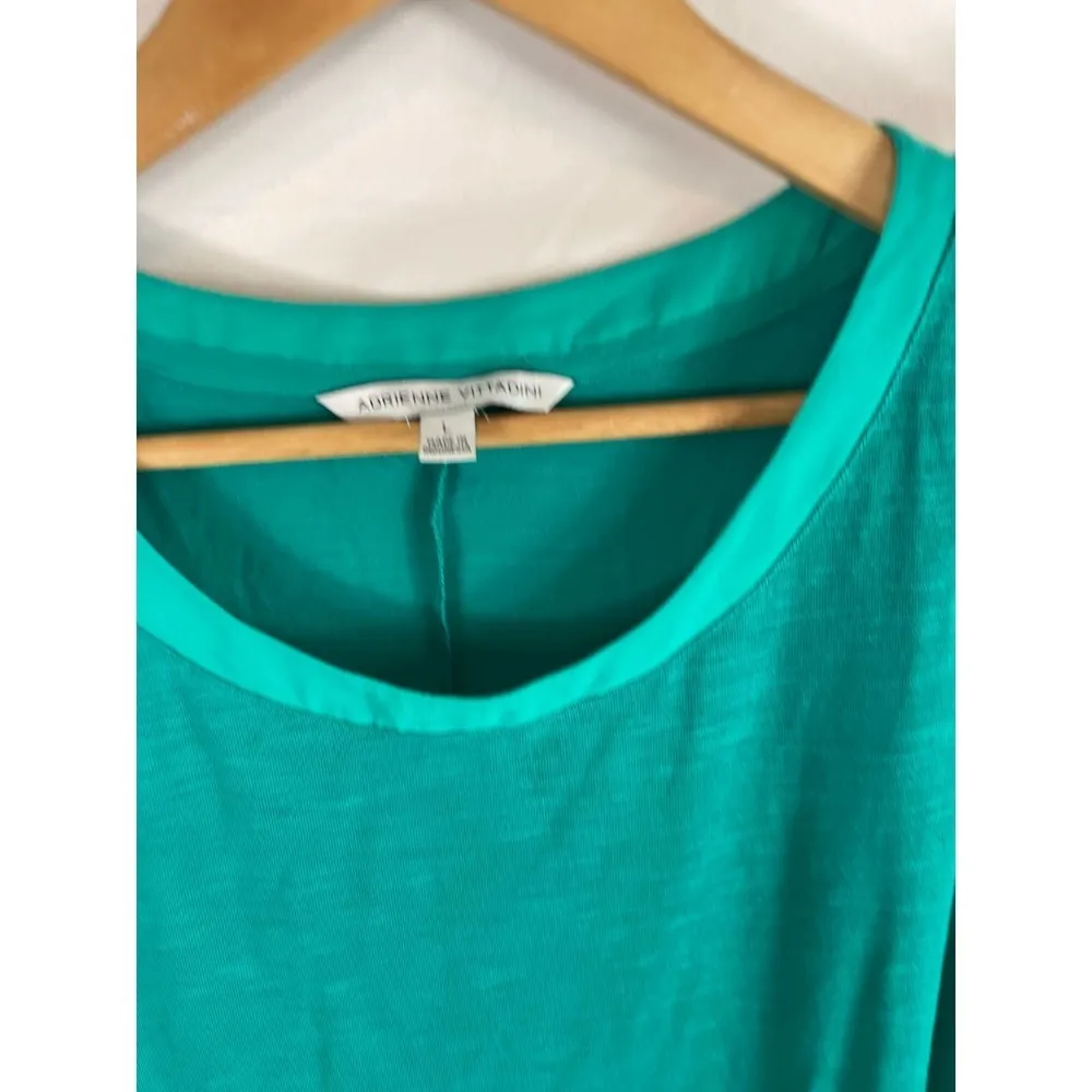 Adrienne Vittadini High Low Sleeveless Top Teal Size Large - Image 3