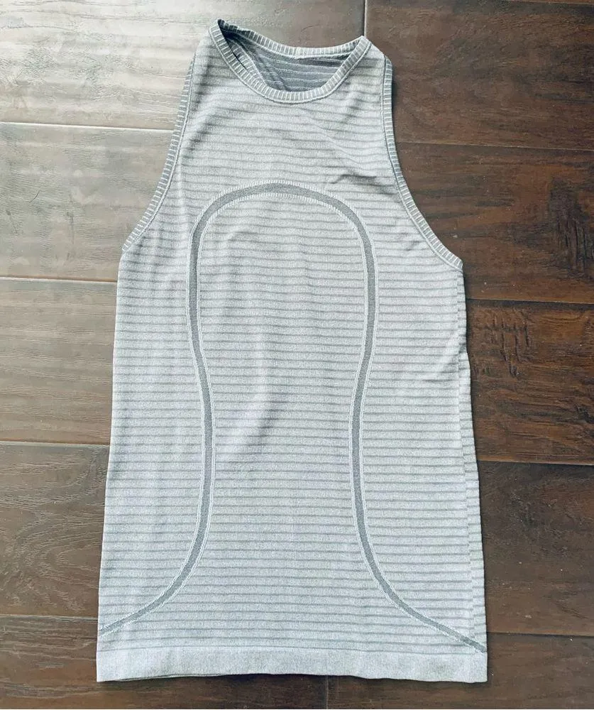 Lululemon Run: Swiftly Tech High-Neck Racerback Tank Top - Stripe Slate Size 4-6 - Image 8