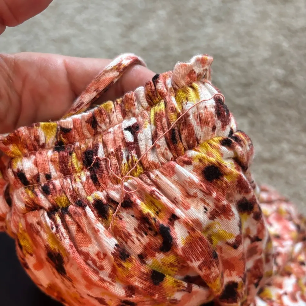 Soma Soft Jersey Flowy Floral Short Dress Pink/Yellow Shelf Bra Size M Soma Wknd - Image 9