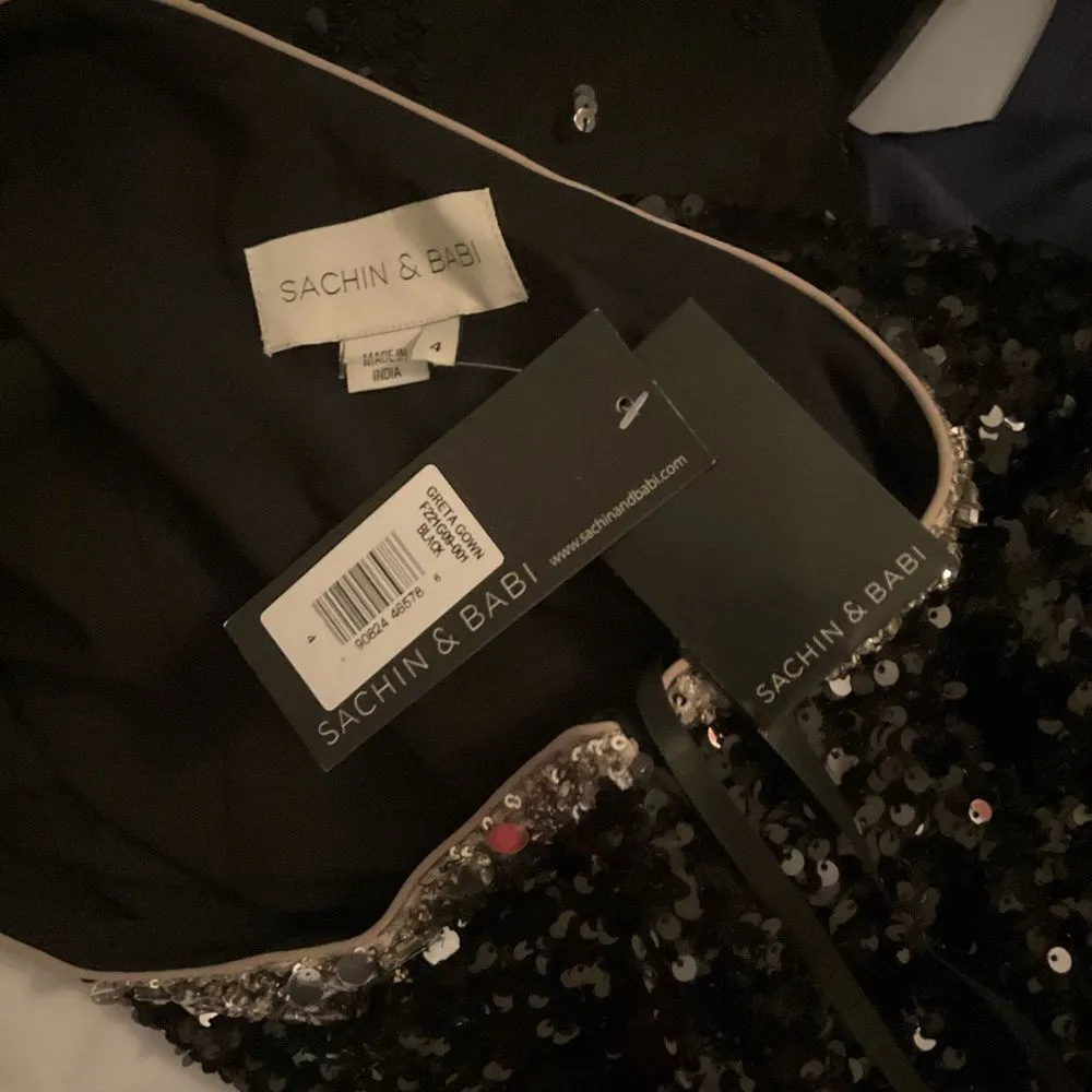 Sachin + Babi Womens Greta Black Sequin Gown Dress - Image 13