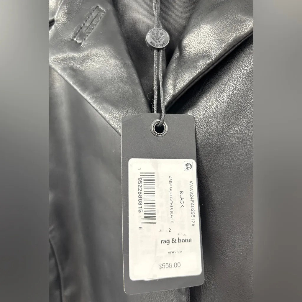 Rag & Bone Drew Faux Leather Blazer - Image 6