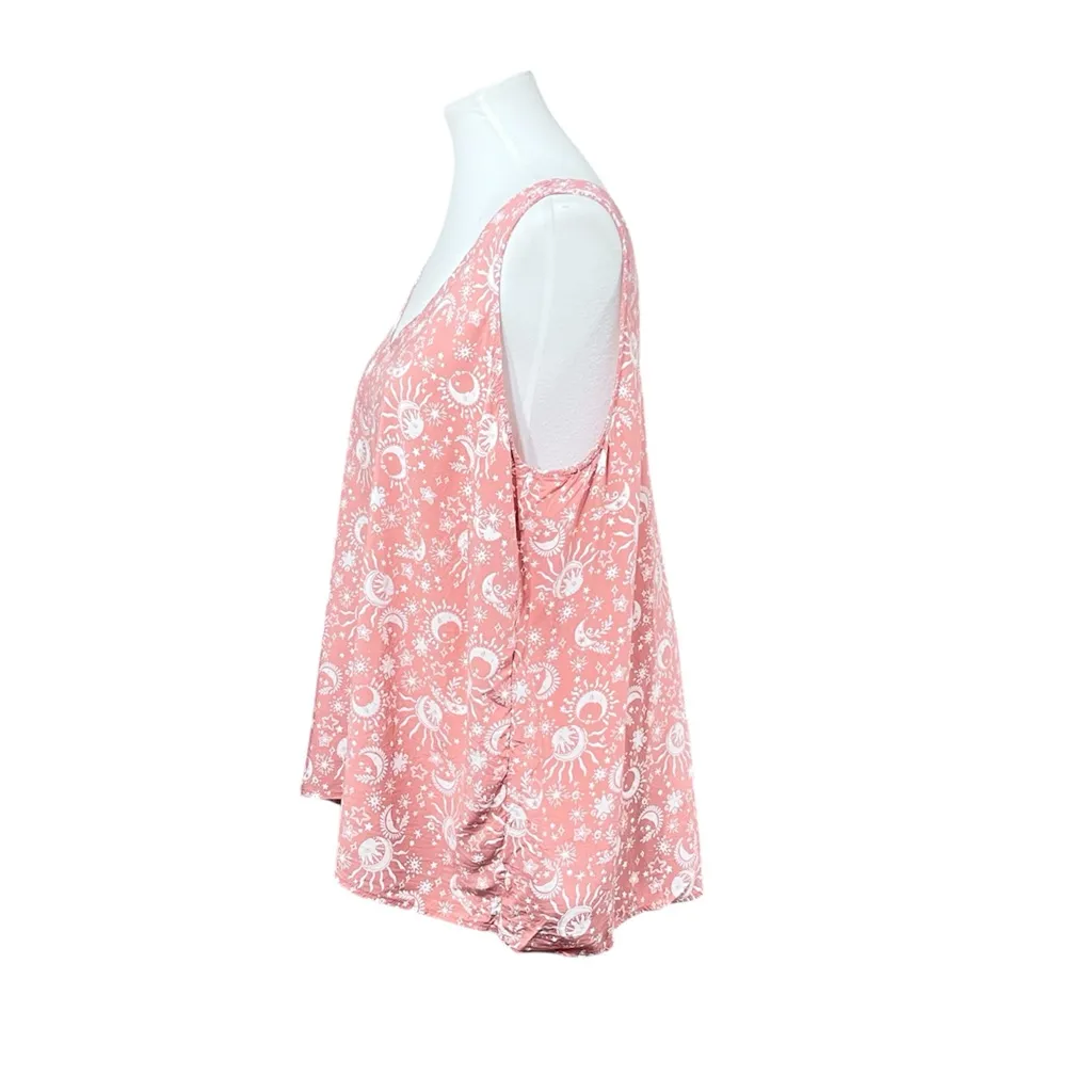 Torrid Pink/Salmon Sun and Moon Tank Top Size 0X - Image 4