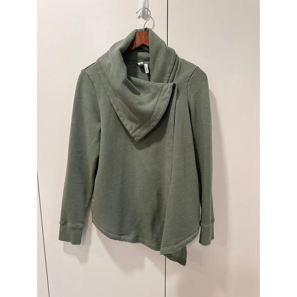 Z By Zella Sweater Cardigan Green Agave Shooting Star Drape Pullover Size M - Image 2