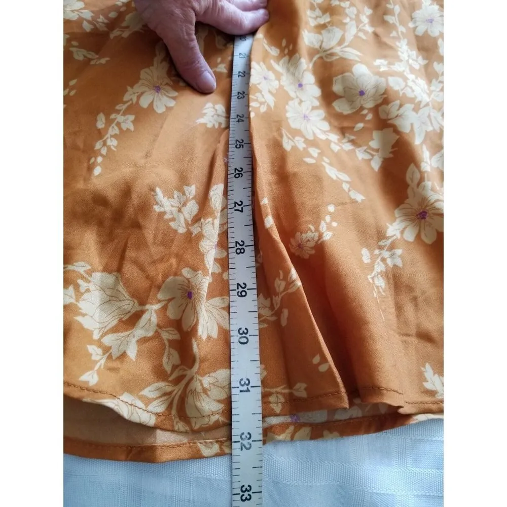 Free People Golden Draped High Neck Tie Cuff Balloon Sleeve Open Back Dress (XS) - Image 8