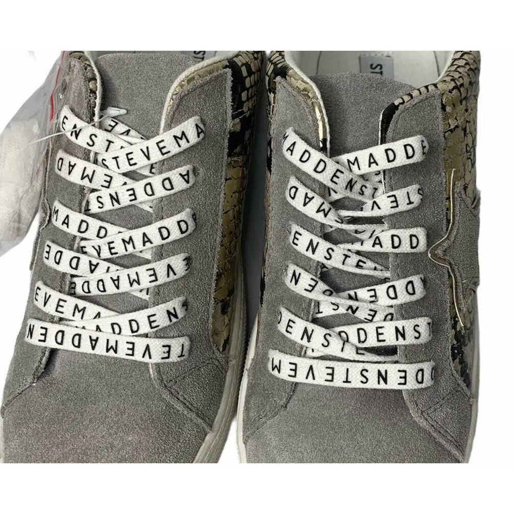 NEW Steve Madden Amalfi Womens Metallic Python Snake Star Sneakers Size 8 - Image 8