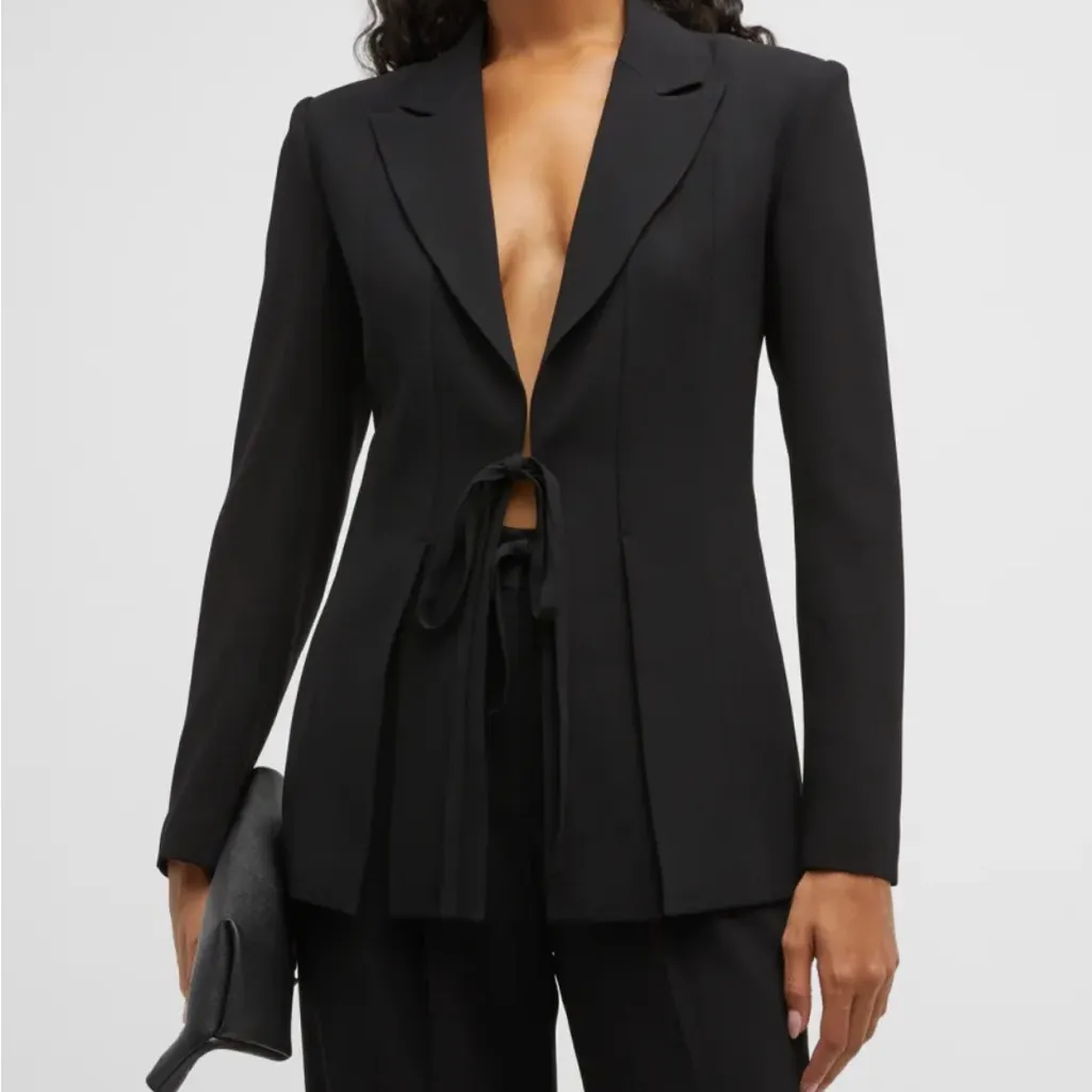 Jason Wu Black Tie-Front Blazer - Image 8