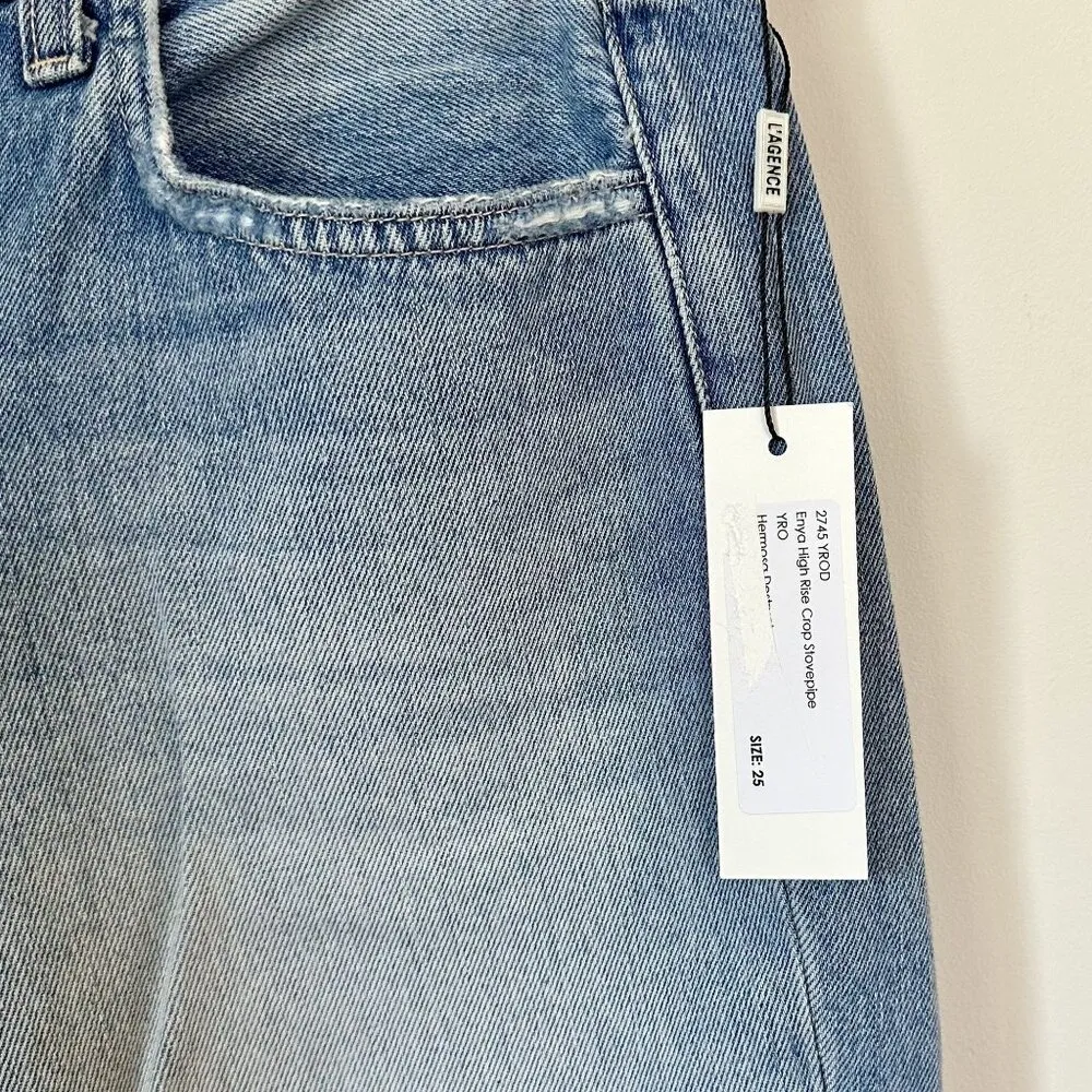 NWT L'AGENCE Enya High Rise Crop Stovepipe in Hermosa Destruct - Size: 25 - Image 4