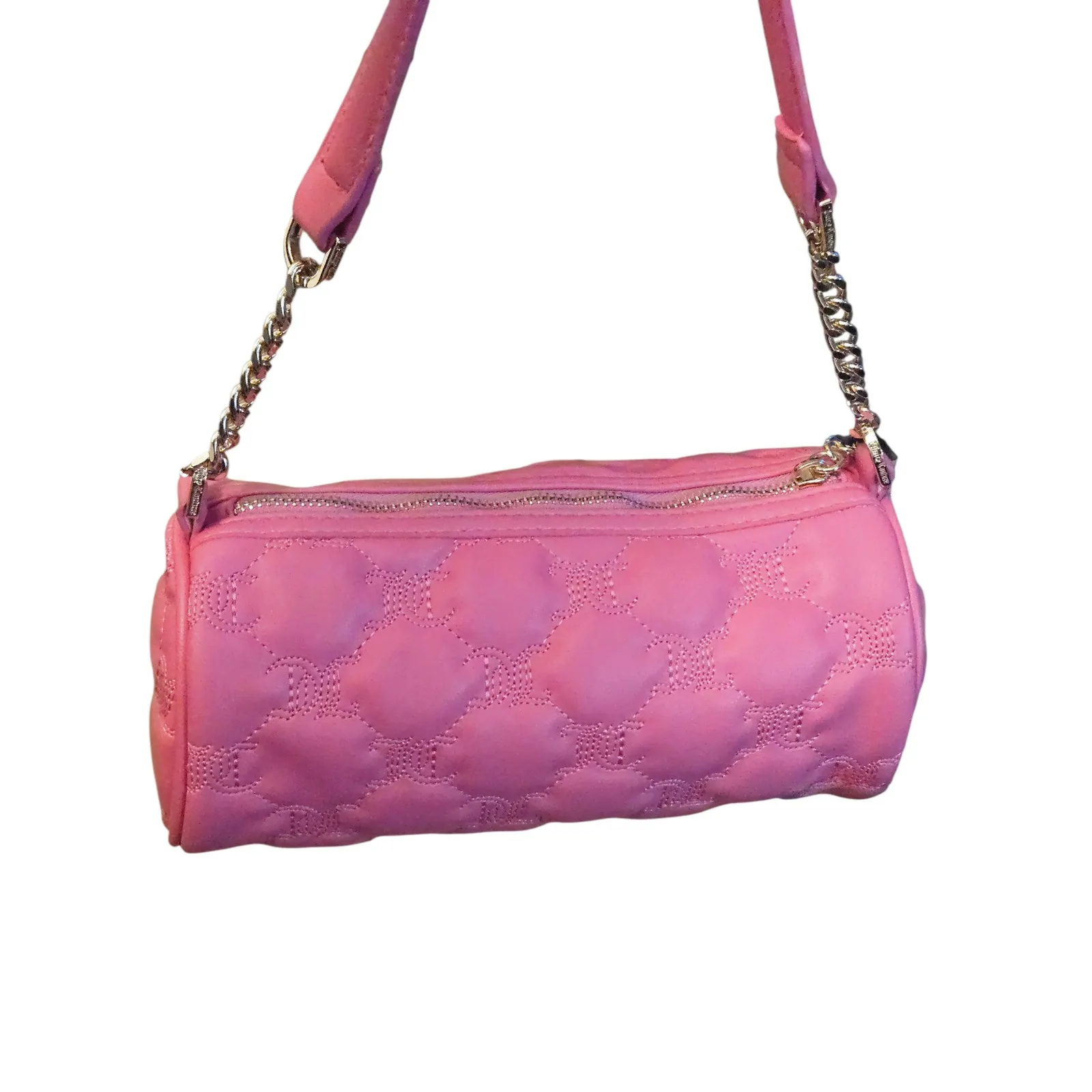 Juicy Couture Pink Quilted Heart Logo Barrel Crossbody Bag New With Tags - Image 2