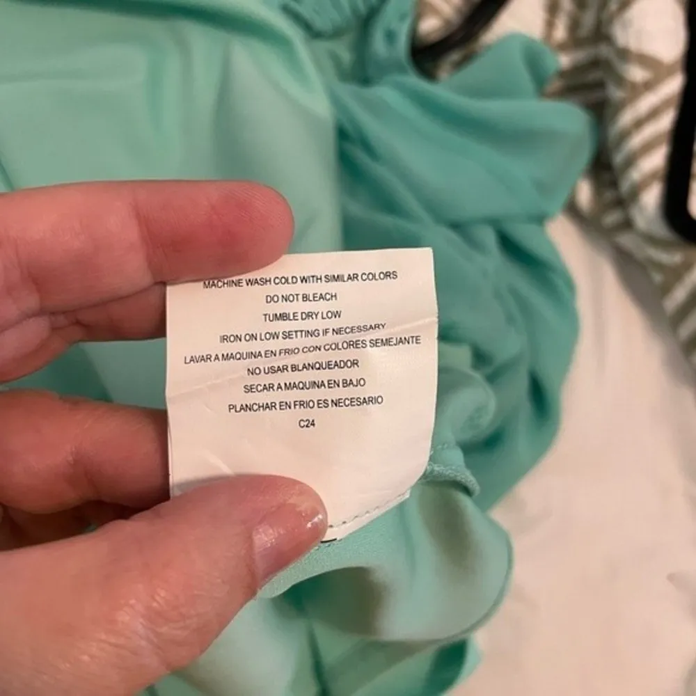 Juniors Lily Rose Teal Sleeveless Dress Size Large - Image 5