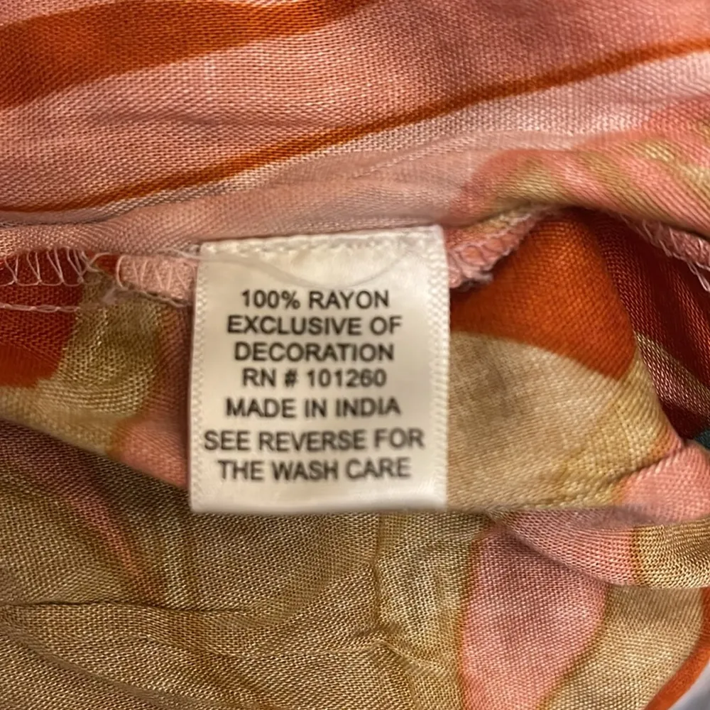 True Destinations | Tropical Floral Wide Leg Beach Pants Size XS Orange - Image 7