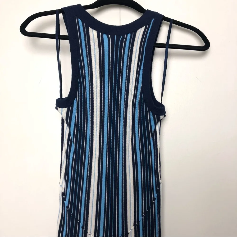Anthropologie Maeve Lisanne Striped Sweater Maxi Dress Blue White - Image 11