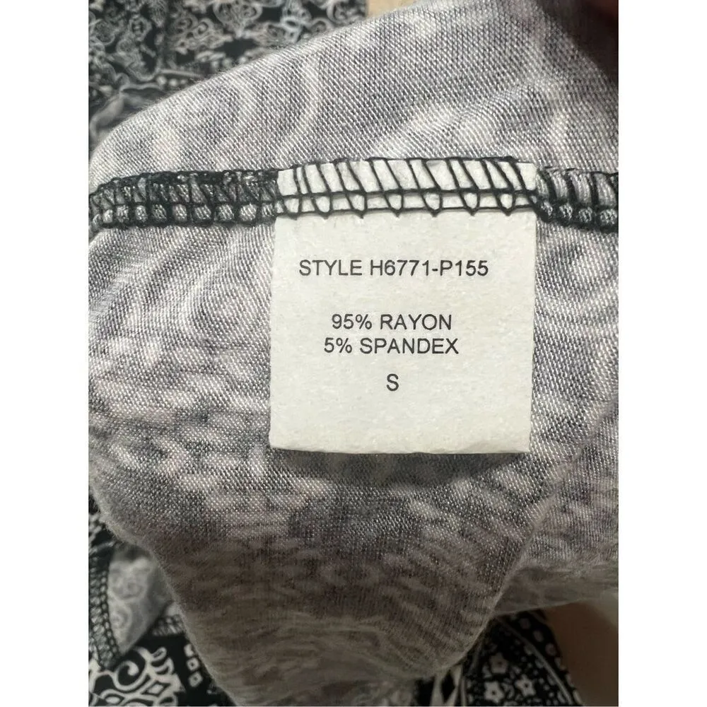 Loveappella Low Wrap V Bathsuit Cover up Short Dress Sz S Black/White - Image 4