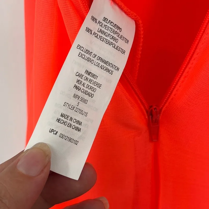 Sequin Hearts Y2K Rhinestone Dress Sz 5 Coral Prom Pageant Glam Maxi HOCO Jewel - Image 11