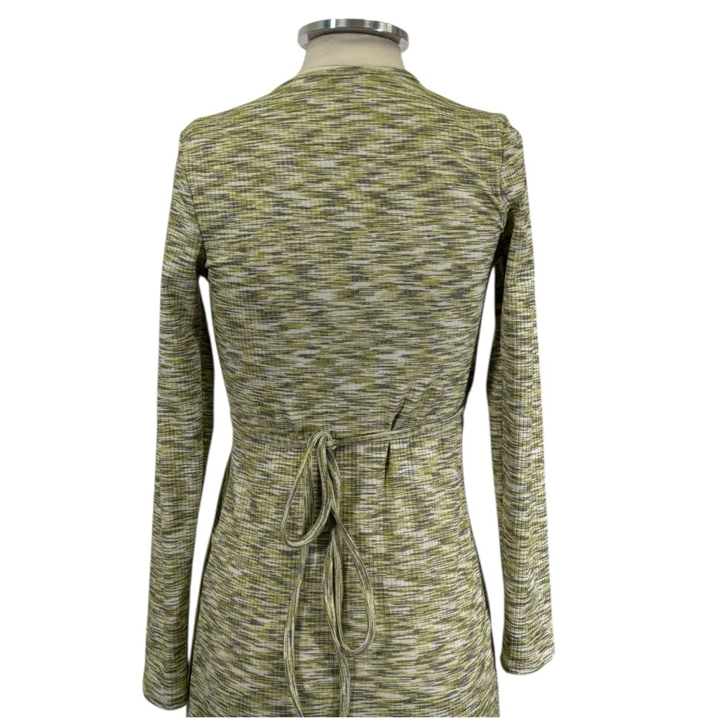 LISA SAYS GAH Lucille Wrap Dress Honeydew Space Knit Size XS - Image 10