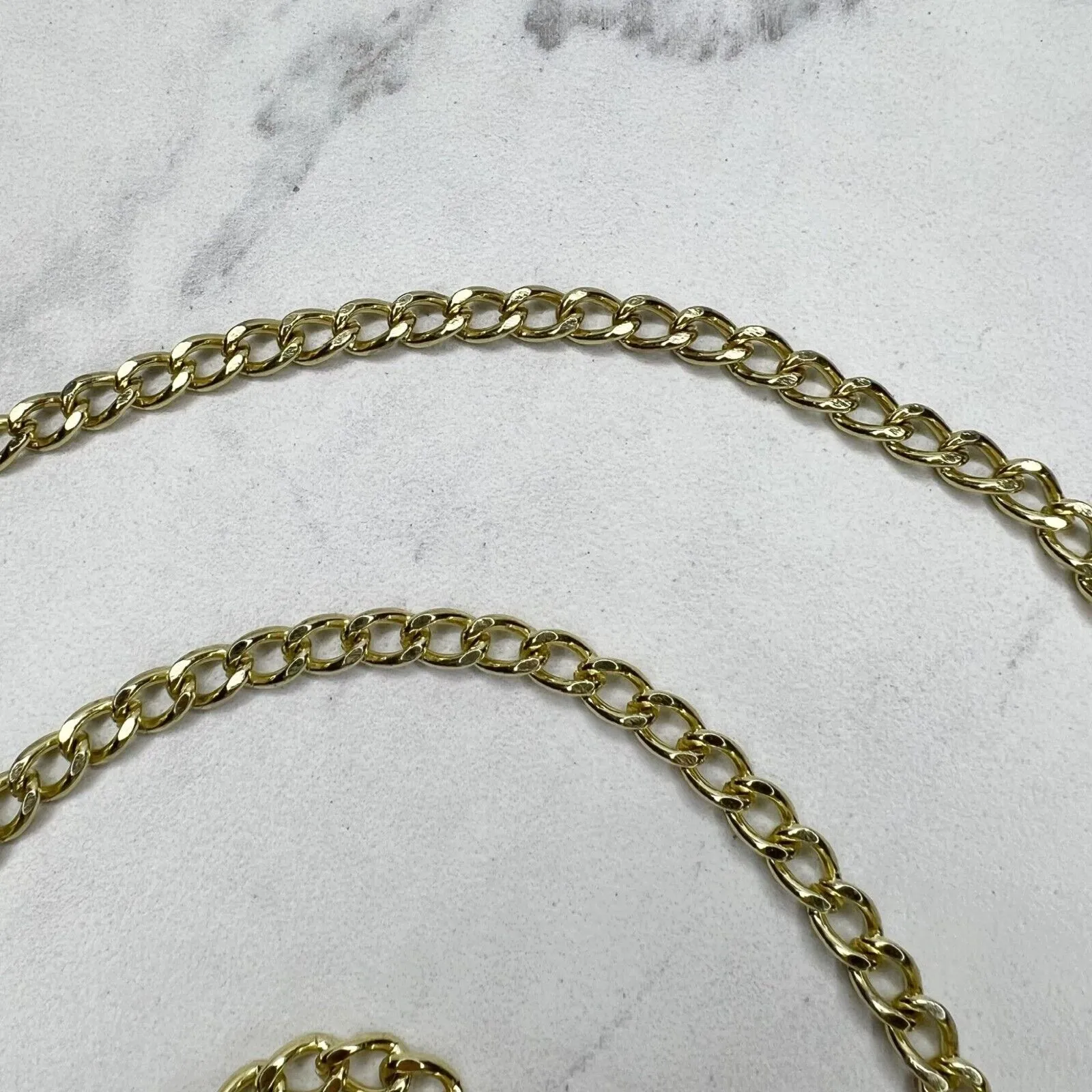 Gold Tone Chain Link Purse Replacement Strap 42" Crossbody ✨ - Image 3