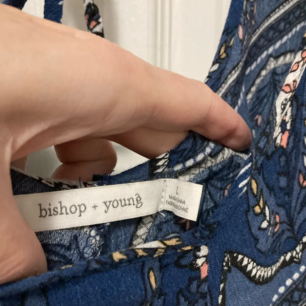 Bishop & Young Anthropologie Blue Paisley Hanker Chief Sleeveless Dress - Image 2