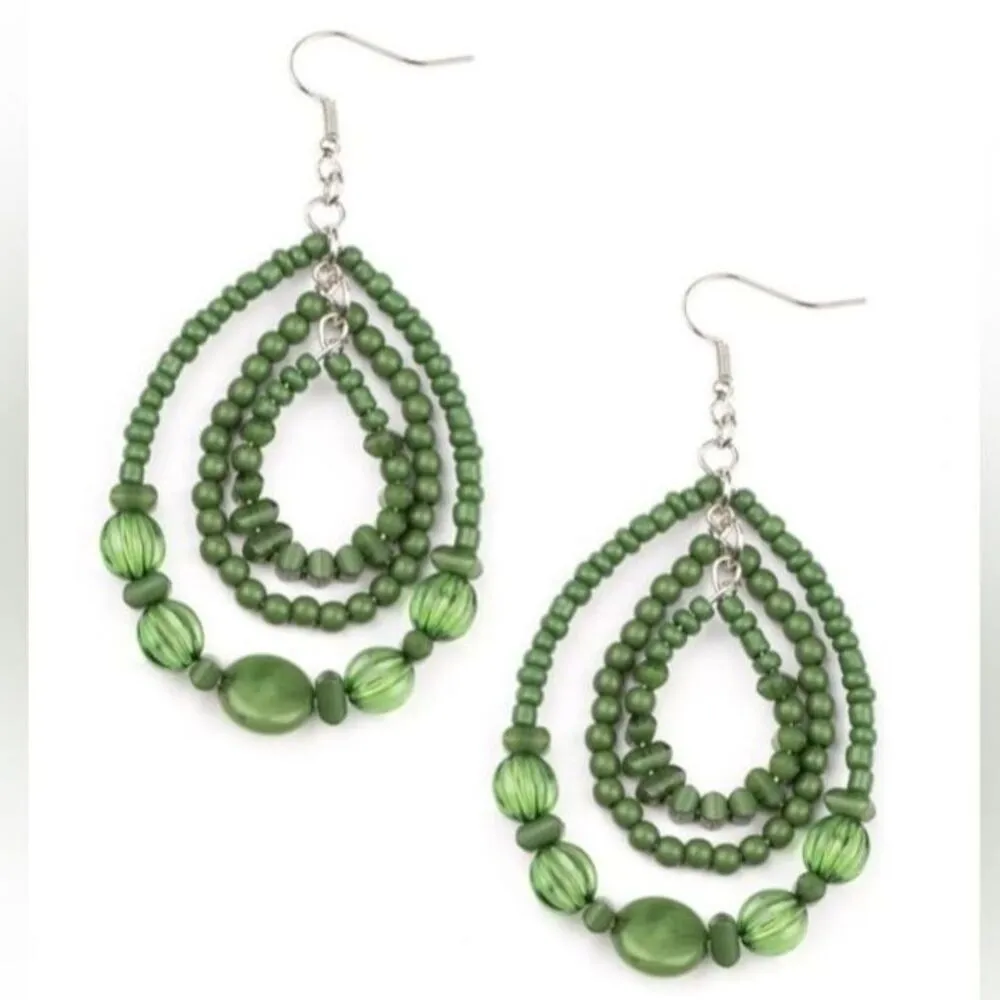 Prana Party Green Earrings (147) - Image 2
