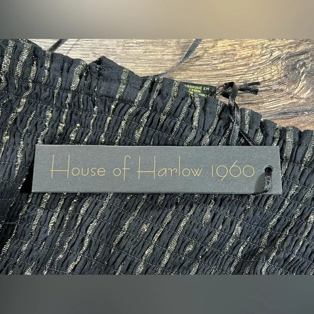 NWT‎ House of Harlow 1960 Mini Tiered Dress (BLACK) - Image 4