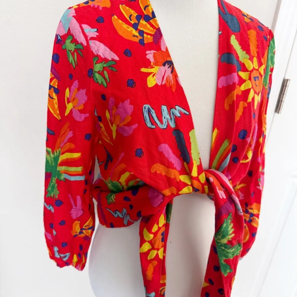 NWT Anthropologie Maison d'Amélie Cropped Tie Top size XS - Image 2