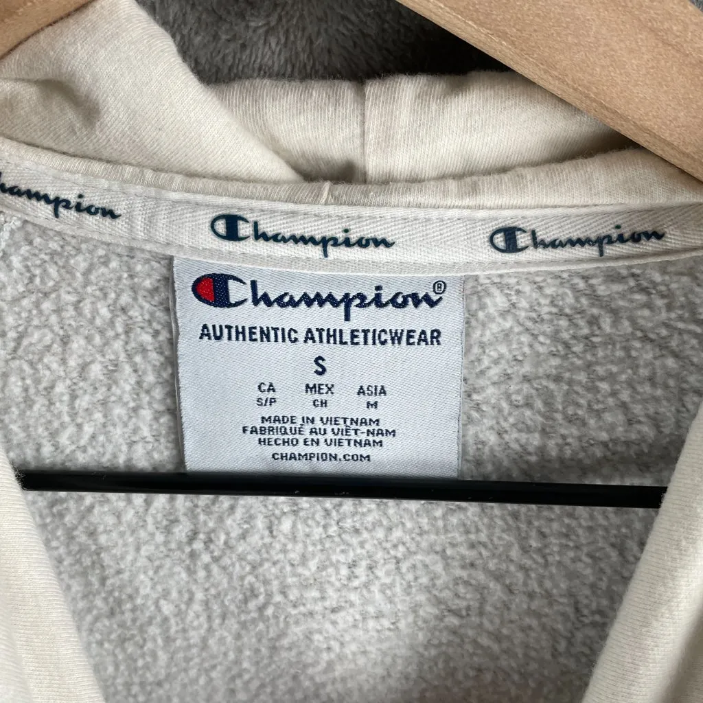 Champion Sweater Women Small Gray Hooded Pullover Fleece Cotton Vtg Athleticwear - Image 3