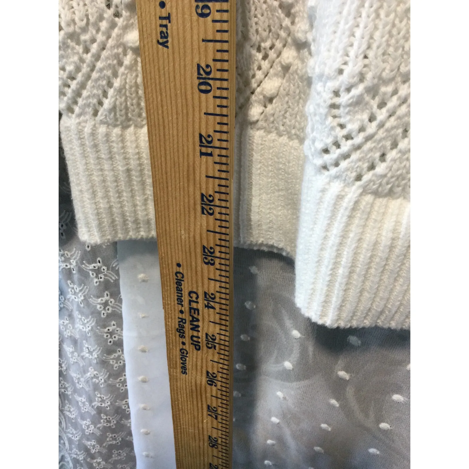 Loft  White Pointelle Knit Long Sleeve‎ Sweater Size SP Women's - Image 5