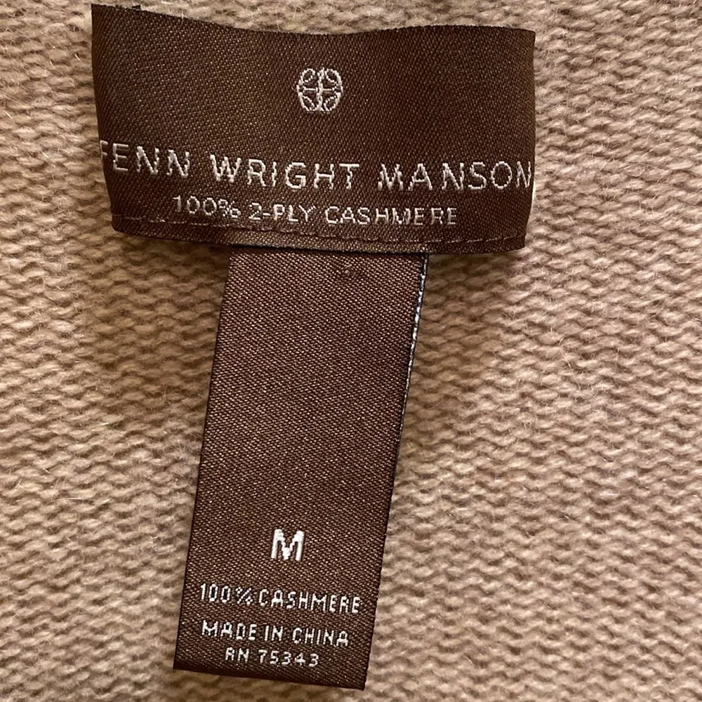 Fenn Wright Manson 2 Ply Cashmere L/S Sleeve Camel Open Front Cardigan Size M - Image 2