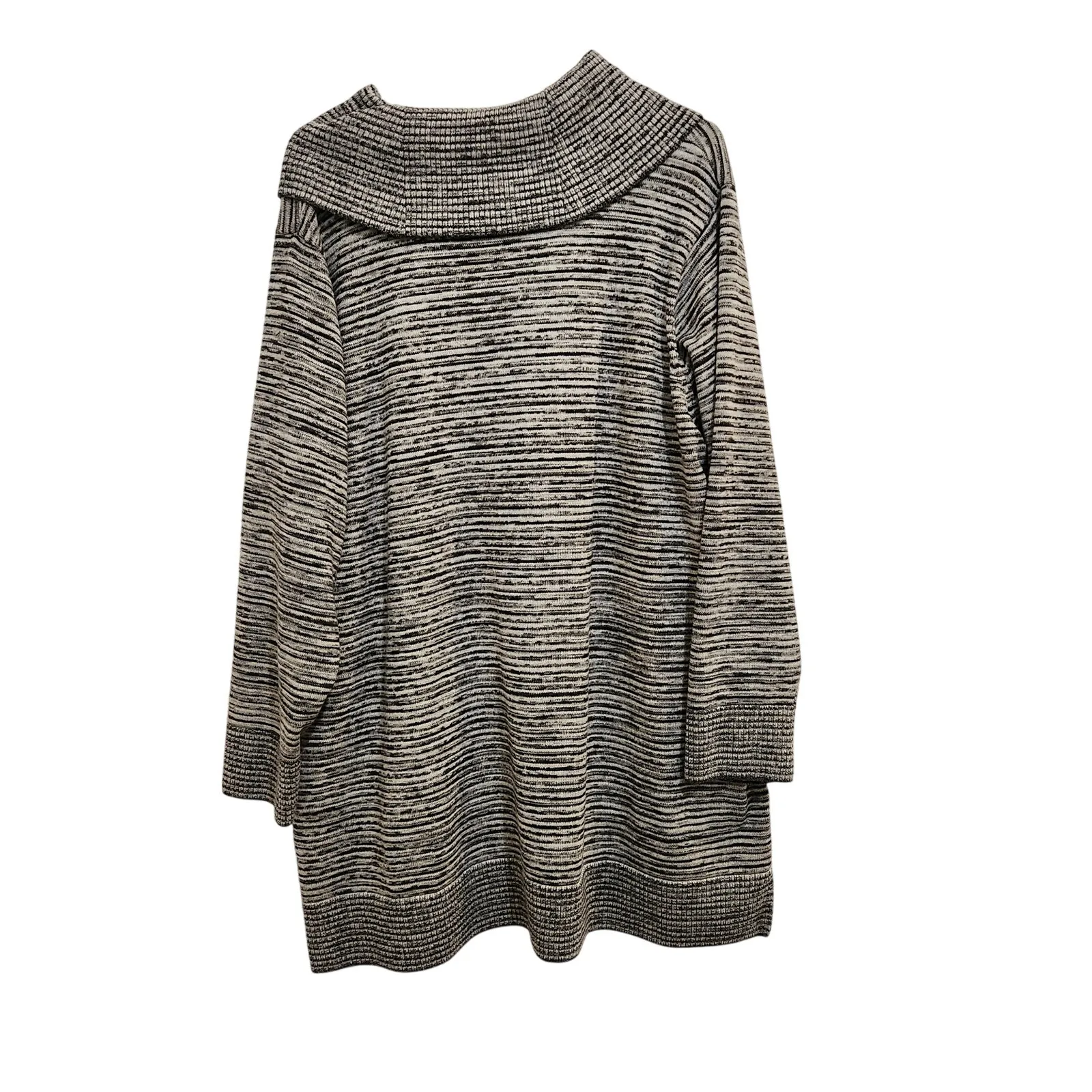 Eight Eight Eight Gray Striped Knitted Long Sleeve Cowl Neck Sweater Dress 3X - Image 2