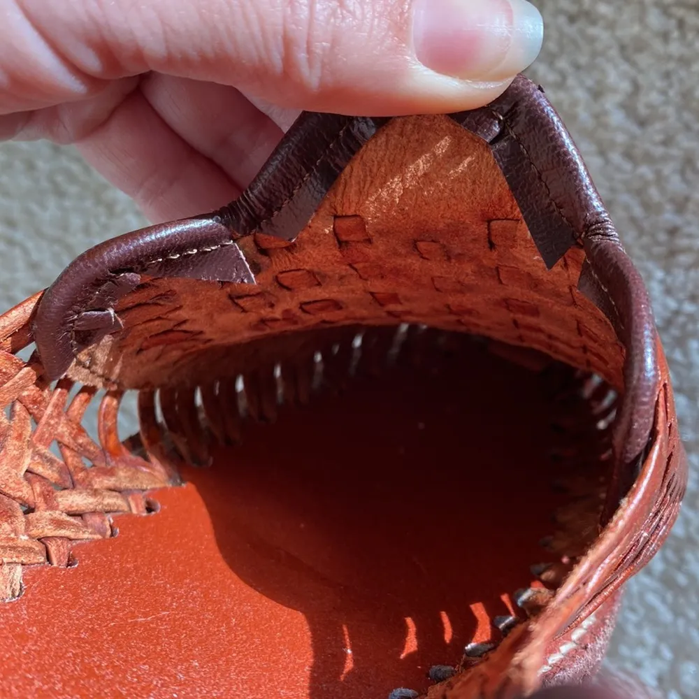 Leather woven huarache loafer sandals Brown Size 9 - Image 5