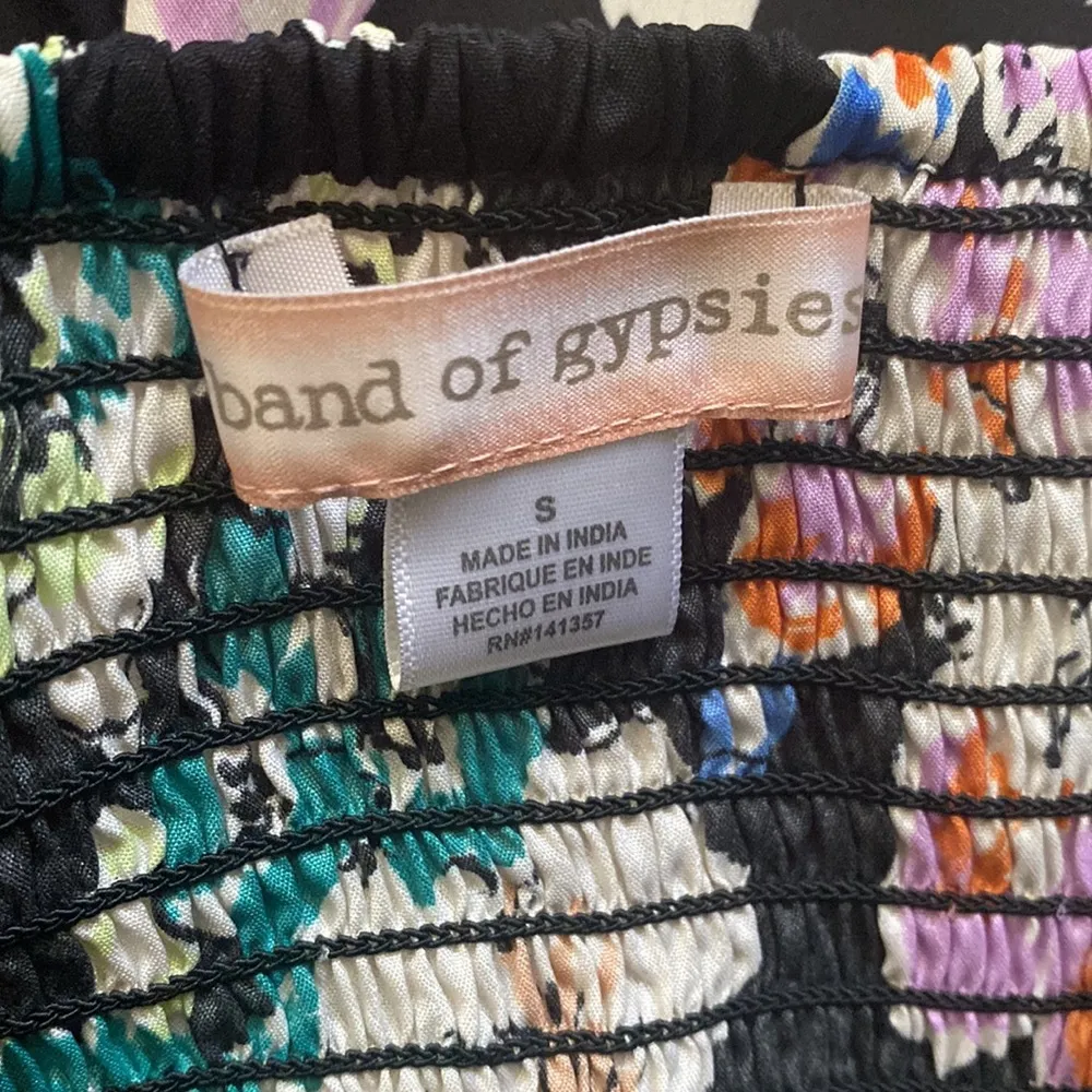 strapless bustier floral wide leg pants jumpsuit, size small - Image 8