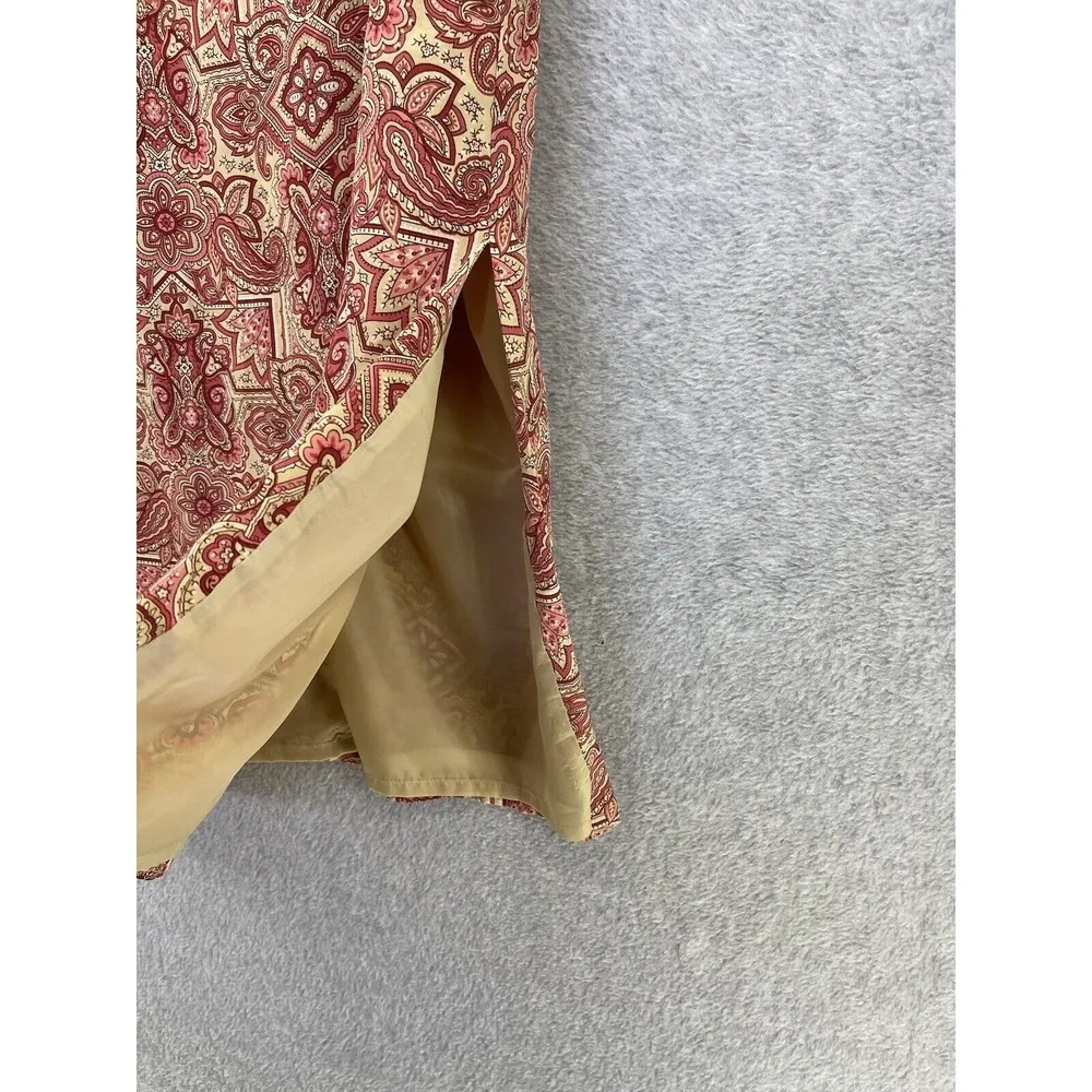 Talbots Women's Skirt Midi Floral Size 2 Petite 100% Silk Lined Paisley - Image 6