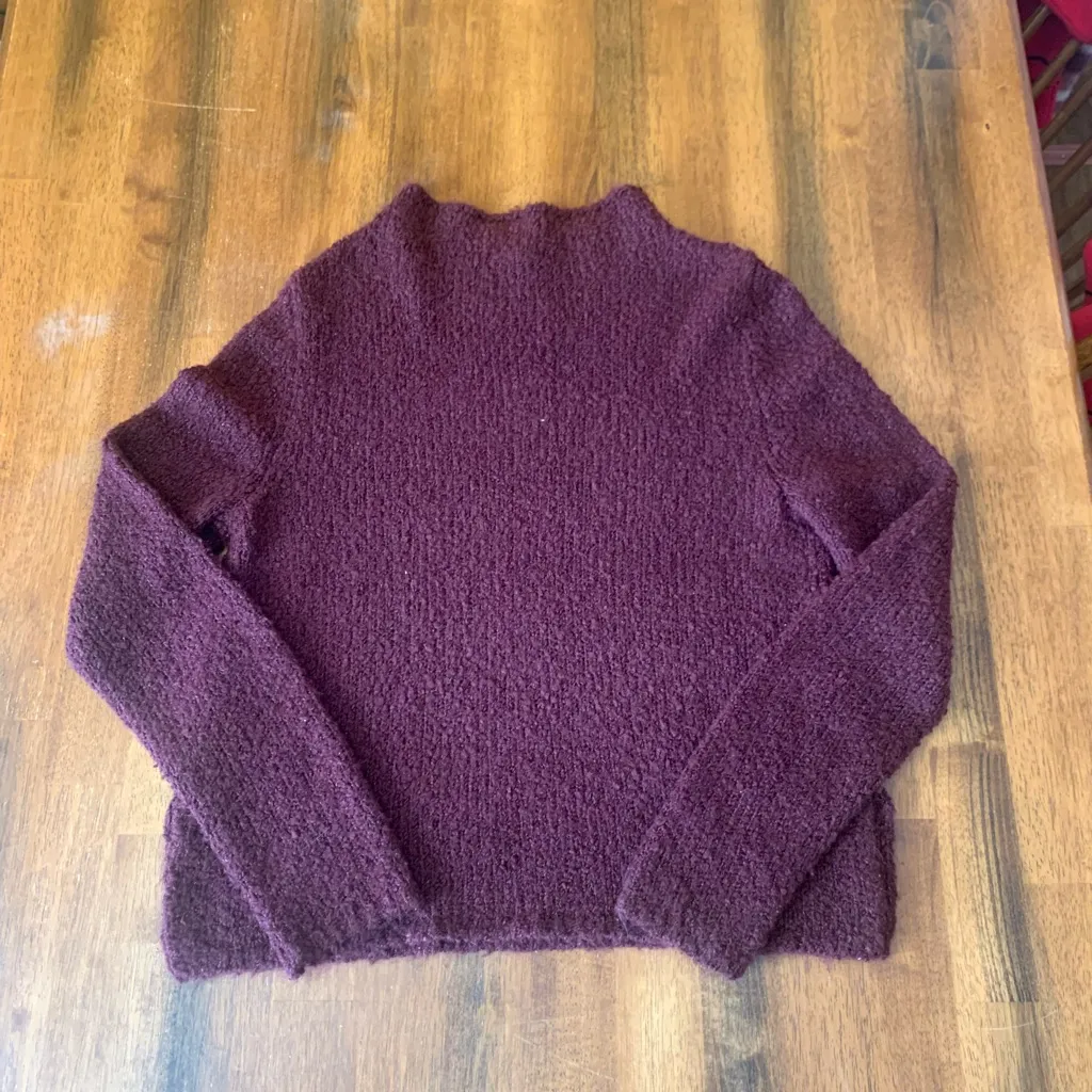Maurices Sweater Small Maroon Knit Pullover Roll neck Soft Long Sleeve Casual - Image 5